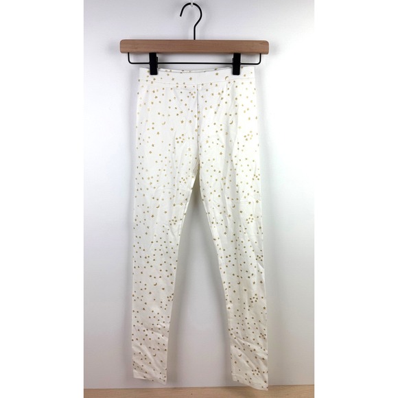 Crewcuts Other - Crewcuts Girls White Leggings NWT Gold Stars & Moons Kids Size 12